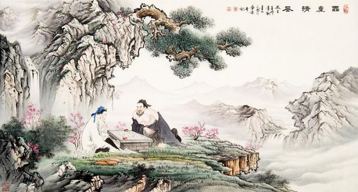 Zhou Jinshan's Contemporary Chinese Painting - Cool Breeze From The Mountain Top
