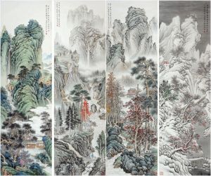 Contemporary Artwork by Zhou Jinshan - Landscape Four Pieces