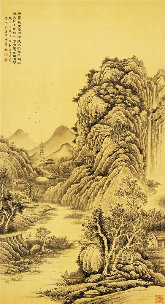 Zhou Jinshan's Contemporary Chinese Painting - Poem in The Mountain Deep