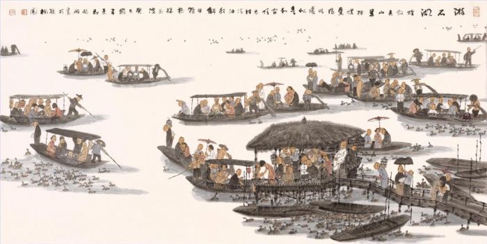 Zhou Jumin's Contemporary Chinese Painting - Youshi Lake