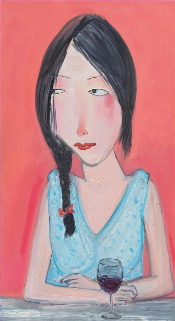 Zhou Qing's Contemporary Oil Painting - When Mantou Was At Her 30S
