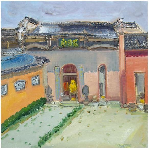 Zhou Qing's Contemporary Oil Painting - An Old Temple in Pingshan