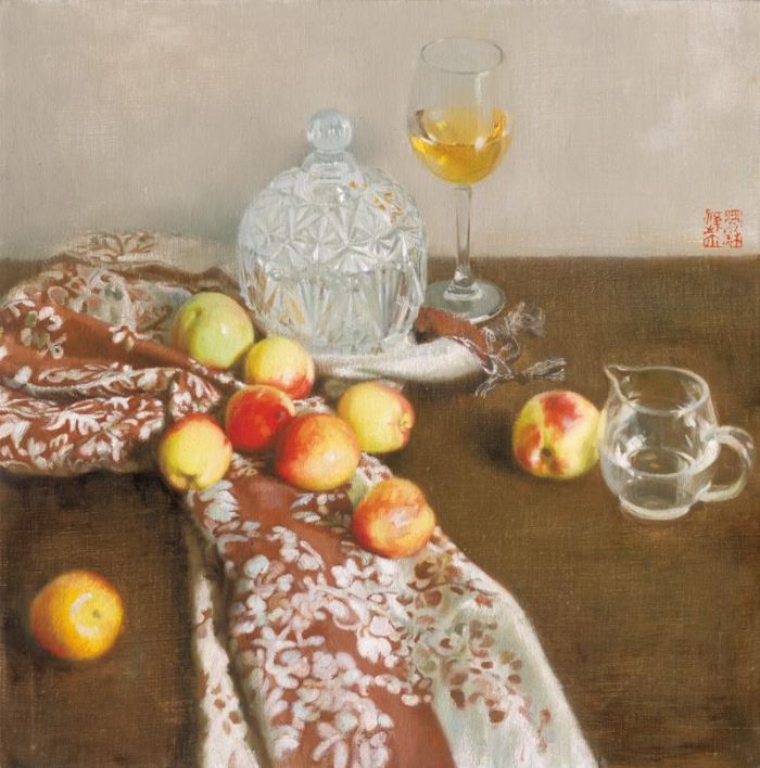 Zhou Qiuyan's Contemporary Oil Painting - The Fragrance of Fruit