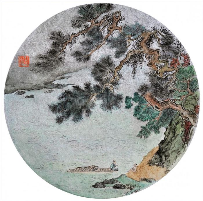 Zhou Wenwen's Contemporary Chinese Painting - Immitation of Song Dynasty on The Pine Stream