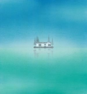 Contemporary Chinese Painting - Gravity Mirror of Blue and Green 2