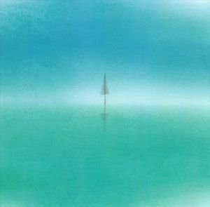 Contemporary Chinese Painting - Gravity Mirror of Blue and Green 5
