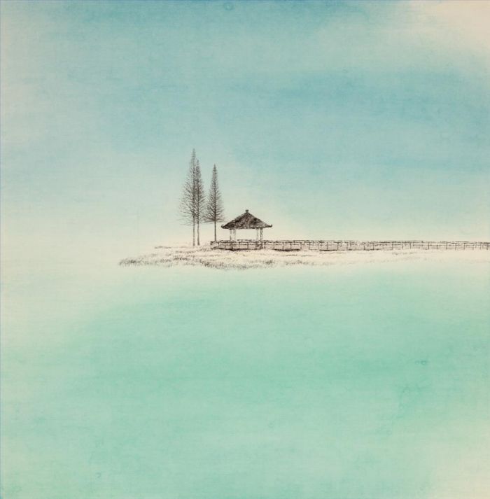 Zhu Jian's Contemporary Chinese Painting - A Peaceful Land