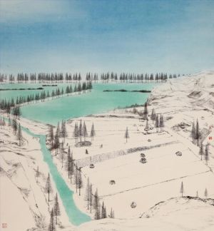 Contemporary Chinese Painting - Snow on The Riverband That Year