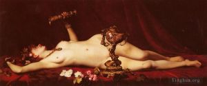 Artist Adolphe Alexandre Lesrel's Work - Bacchante Enivree nude Adolphe Alexandre Lesrel