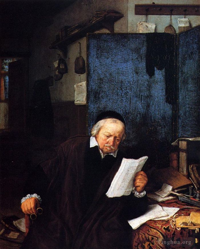 Adriaen van Ostade Oil Painting - Lawyer In His Study