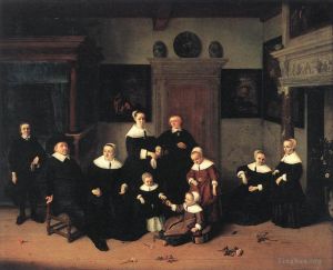Artist Adriaen van Ostade's Work - Portrait Of A Family