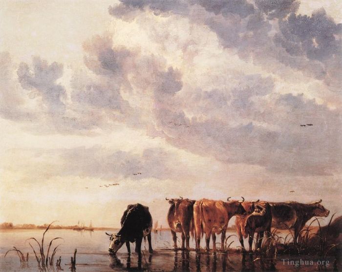 Aelbert Cuyp Oil Painting - Cows