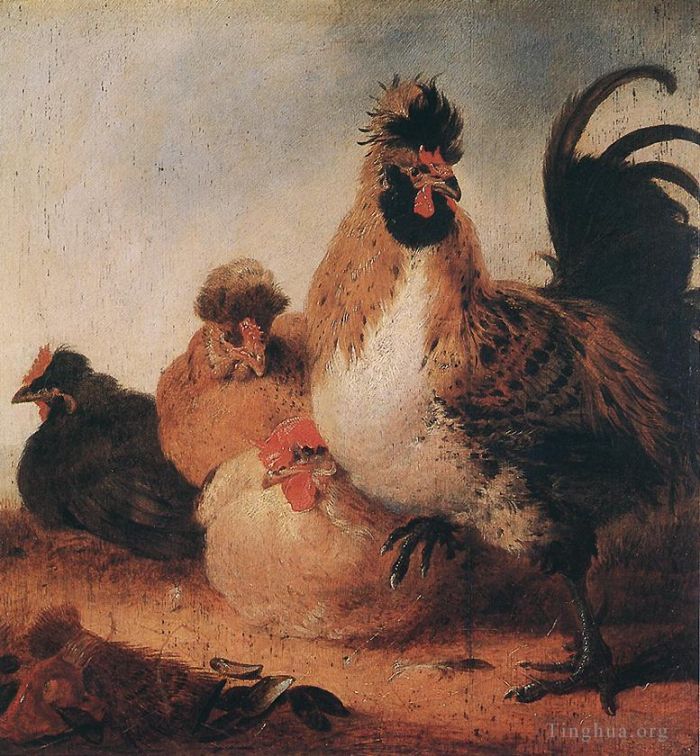 Aelbert Cuyp Oil Painting - Rooster And Hens