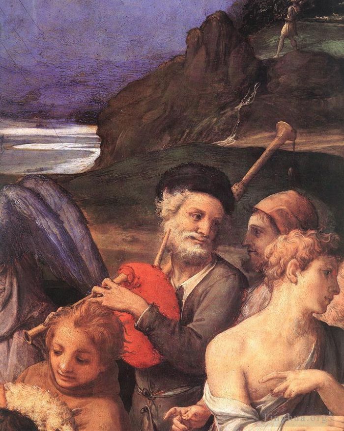 Agnolo Bronzino Oil Painting - Adoration of shepherds det