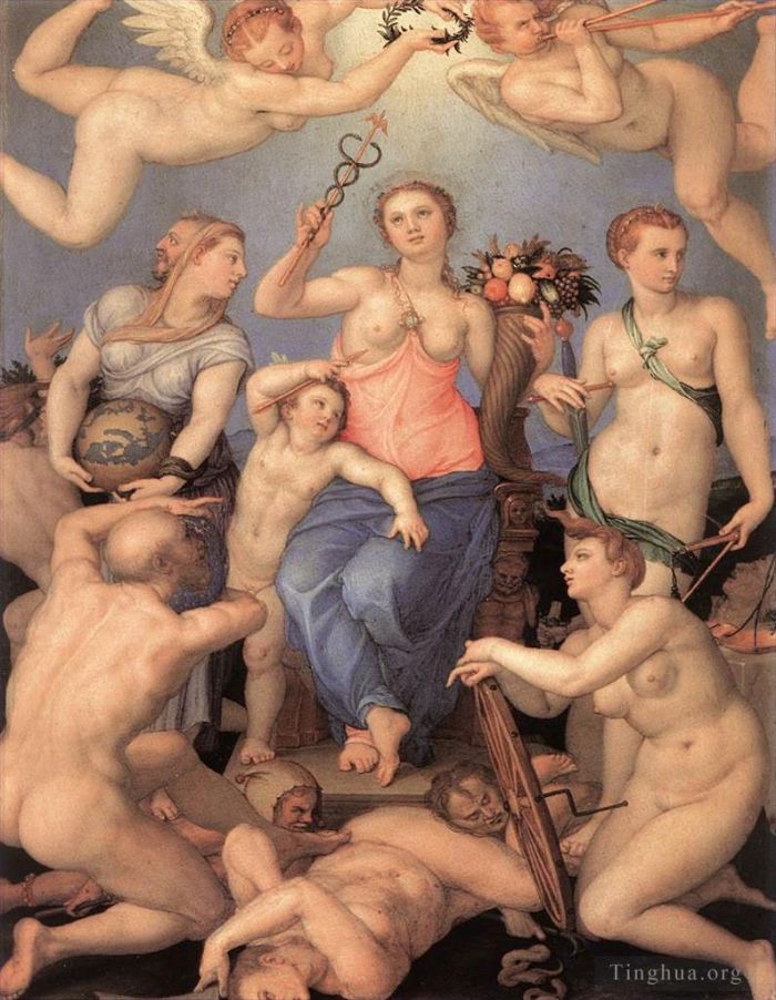 Agnolo Bronzino Oil Painting - Allegory Of Happiness