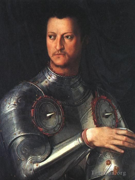Agnolo Bronzino Oil Painting - Cosimo de medici in armour