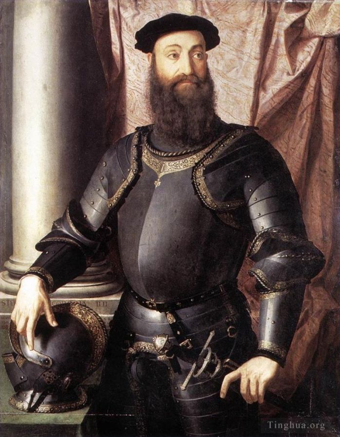 Agnolo Bronzino Oil Painting - Portrait of Stefano IV Colonna