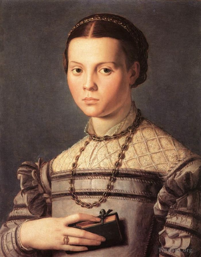 Agnolo Bronzino Oil Painting - Portrait of a Young Girl