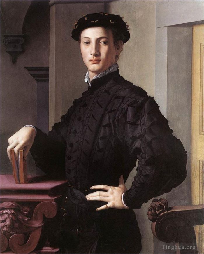 Agnolo Bronzino Oil Painting - Portrait of a Young Man