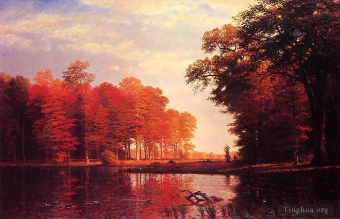 Albert Bierstadt Oil Painting - Autumn Woods