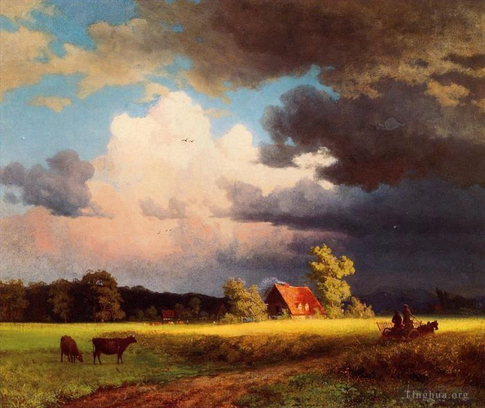 Albert Bierstadt Oil Painting - Bavarian Landscape