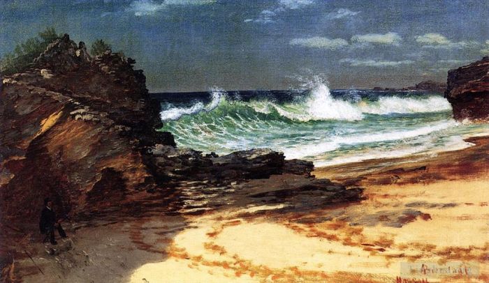 Albert Bierstadt Oil Painting - Beach at Nassau