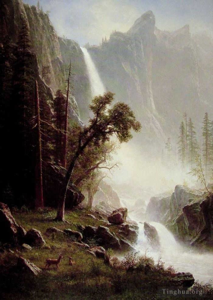 Albert Bierstadt Oil Painting - Bridal Veil Falls