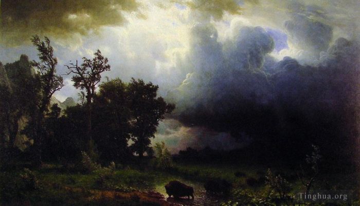 Albert Bierstadt Oil Painting - Buffalo Trail