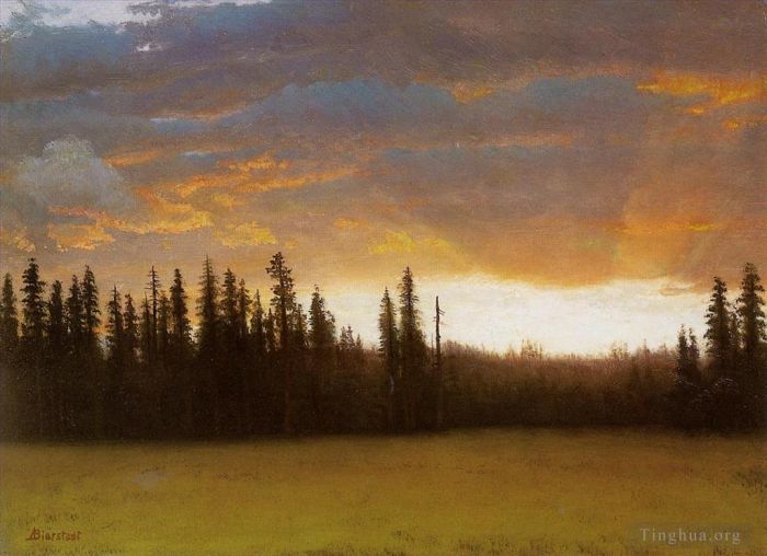 Albert Bierstadt Oil Painting - California Sunset
