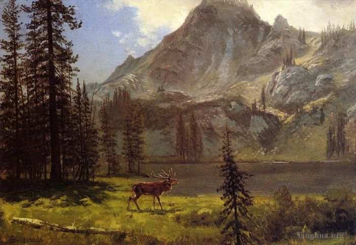 Albert Bierstadt Oil Painting - Call of the Wild