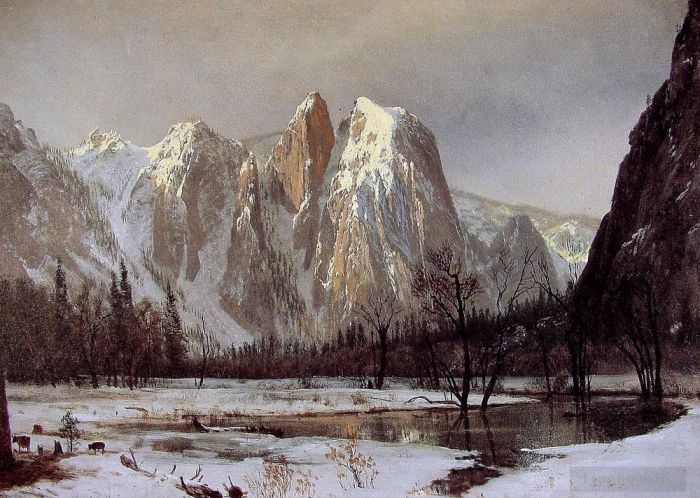 Albert Bierstadt Oil Painting - Cathedral Rock