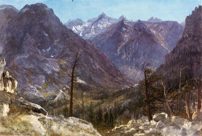 Albert Bierstadt Oil Painting - Estes Park Colorado