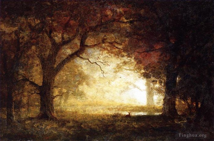 Albert Bierstadt Oil Painting - Forest Sunrise