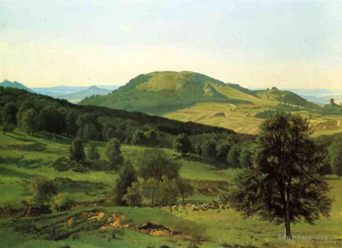 Albert Bierstadt Oil Painting - Hill and Dale