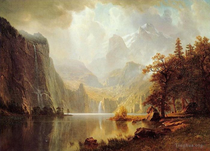 Albert Bierstadt Oil Painting - In the Mountains