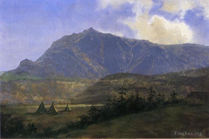 Albert Bierstadt Oil Painting - Indian Encampment