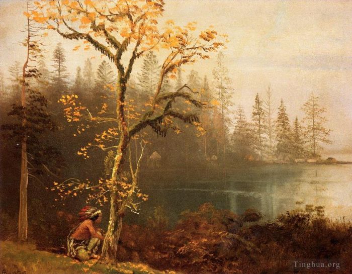 Albert Bierstadt Oil Painting - Indian Scout