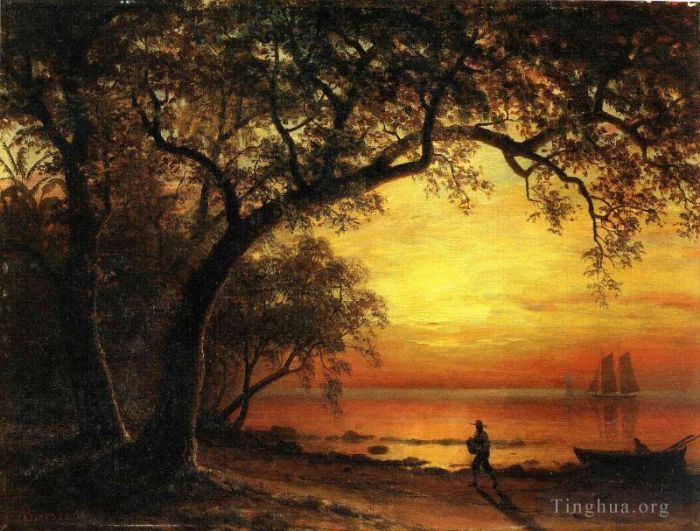 Albert Bierstadt Oil Painting - Island of New Providence