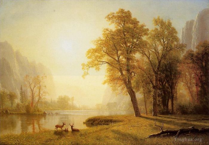 Albert Bierstadt Oil Painting - Kings River Canyon California