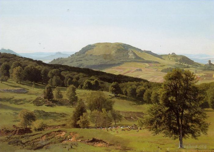 Albert Bierstadt Oil Painting - Landscape Hill and Dale