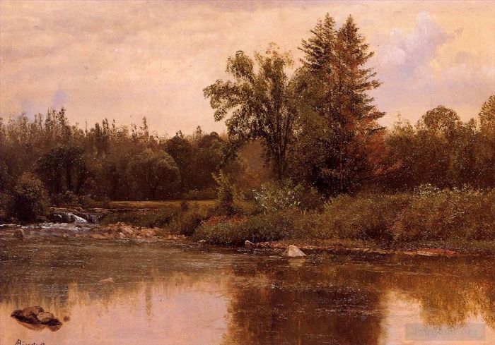 Albert Bierstadt Oil Painting - Landscape New Hampshire