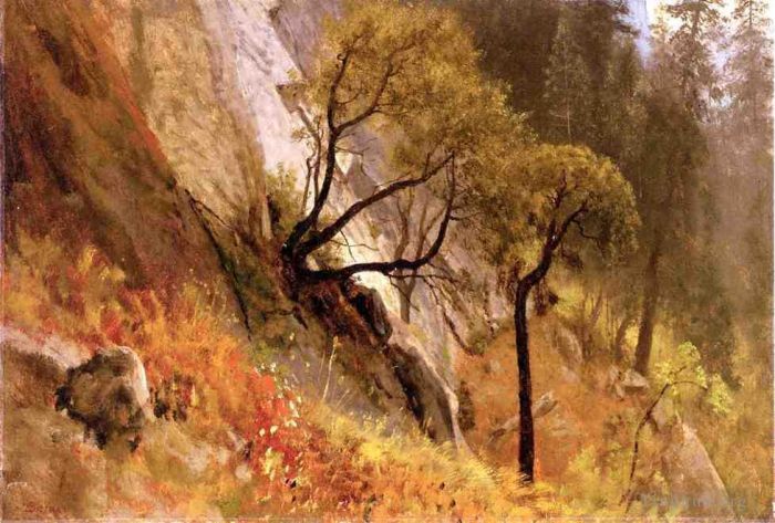 Albert Bierstadt Oil Painting - Landscape Study Yosemite California