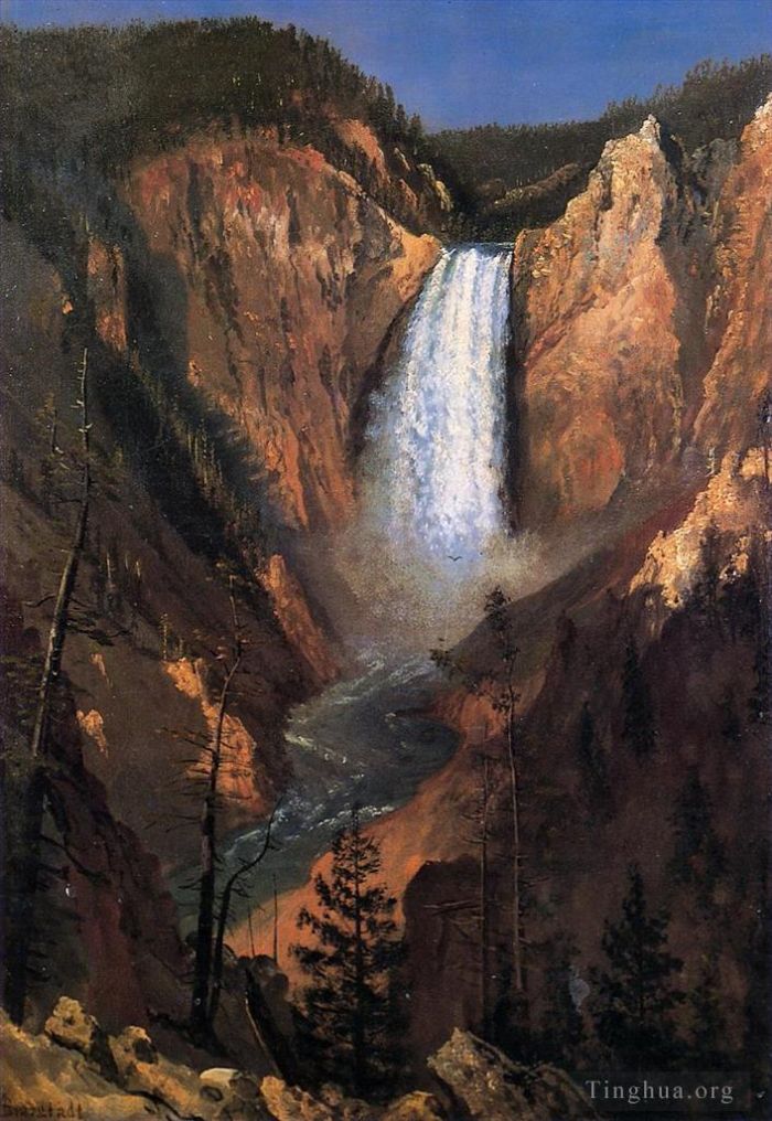 Albert Bierstadt Oil Painting - Lower Yellowstone Falls