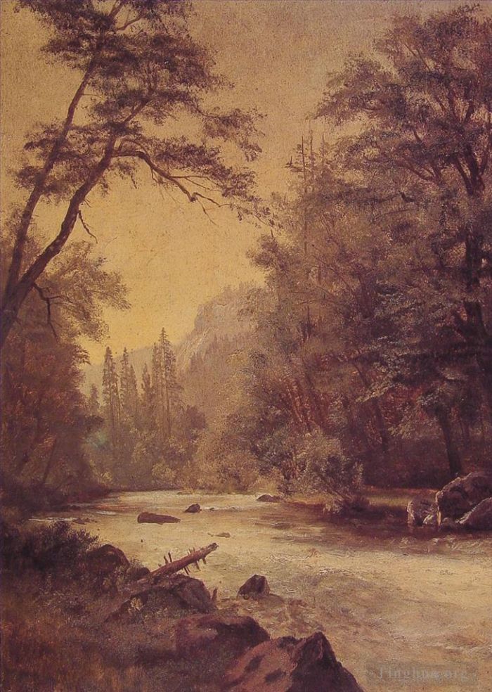 Albert Bierstadt Oil Painting - Lower Yosemite Valley