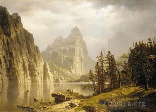 Albert Bierstadt Oil Painting - Merced River Yosemite valley