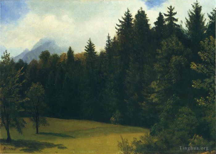 Albert Bierstadt Oil Painting - Mountain Resort