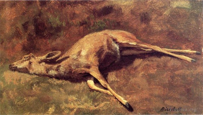 Albert Bierstadt Oil Painting - Native of the Woods luminism