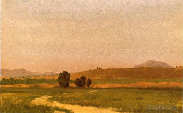 Albert Bierstadt Oil Painting - Nebraska On the Plains