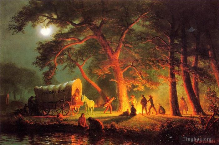 Albert Bierstadt Oil Painting - Oregon Trail