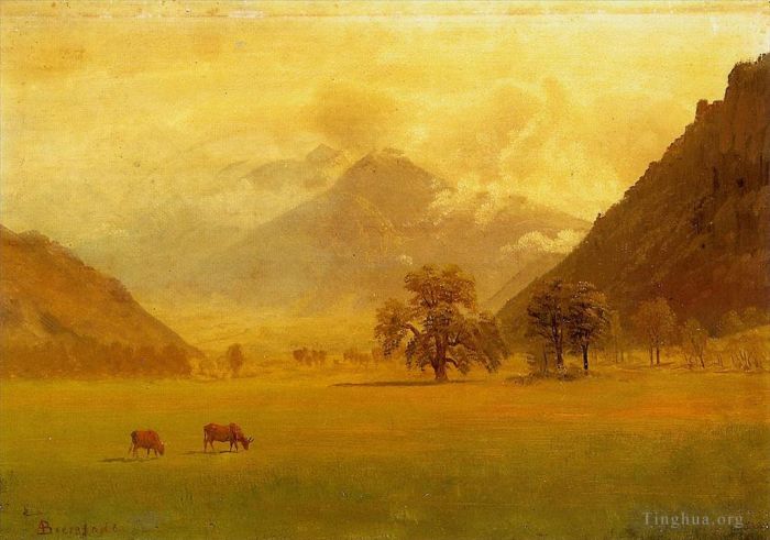 Albert Bierstadt Oil Painting - Rhone Valley